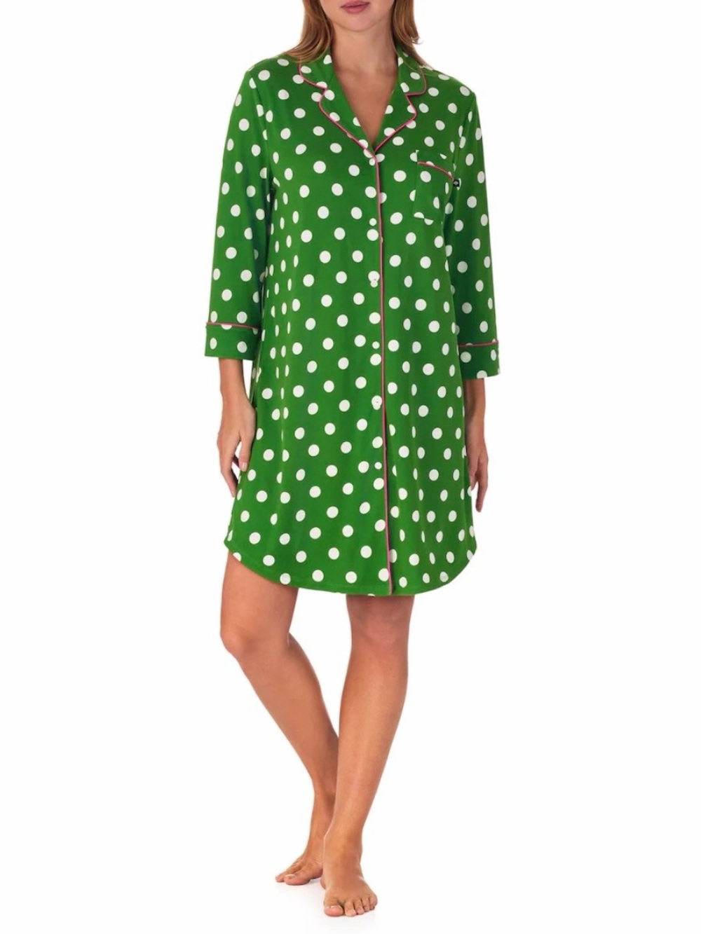 •Kate Spade 1X Green Polka-Dot Sleep Shirt! NEW!